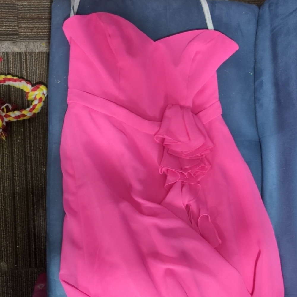 Alfred Angelo Vibrant Pink Strapless Dress